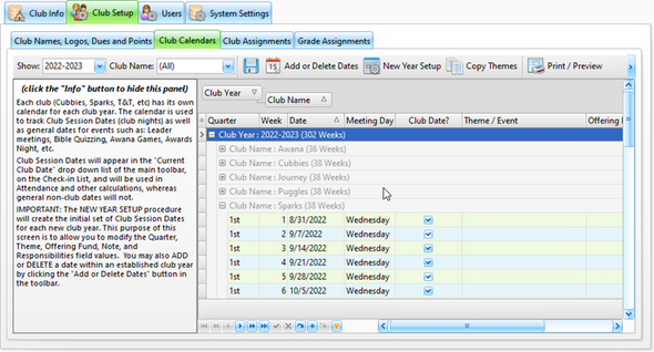 AdminClubSetupCalendar